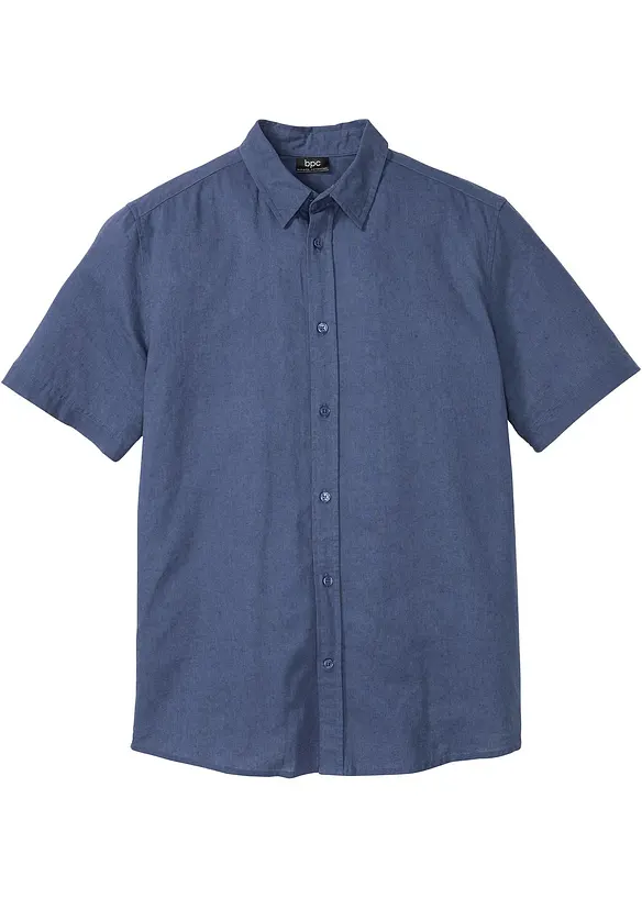 Chemise manches courtes en lin mélangé léger, bonprix