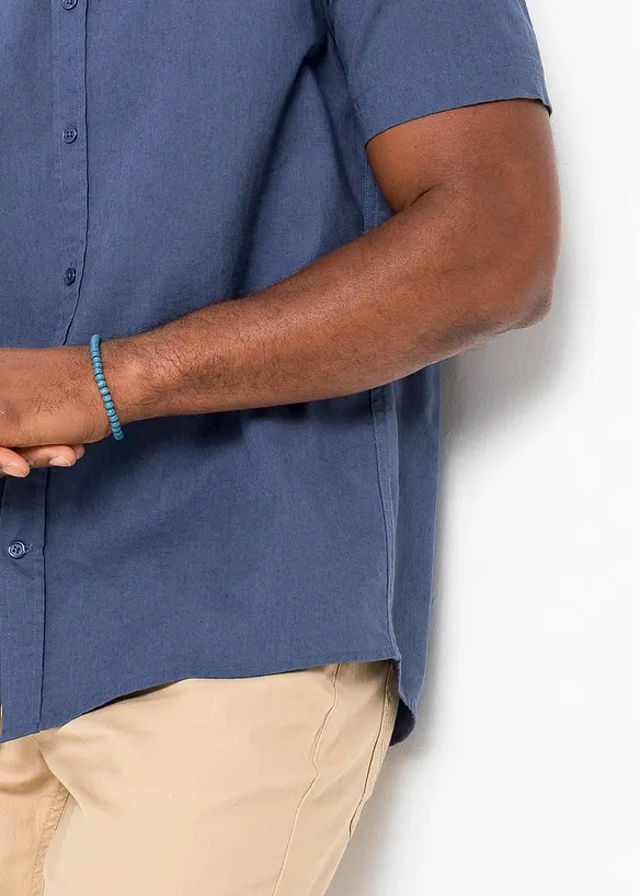 Chemise manches courtes en lin mélangé léger, bonprix