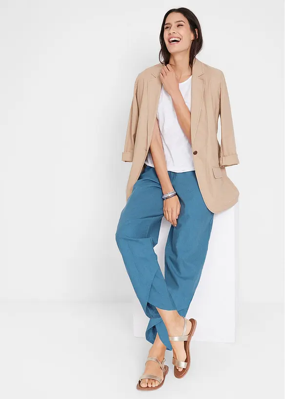 Pantalon 3/4 aérien en lin mélangé, bonprix