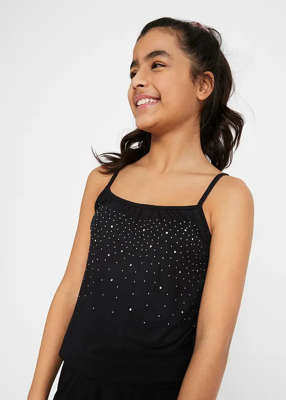 Combishort pour fille à rivets, bonprix