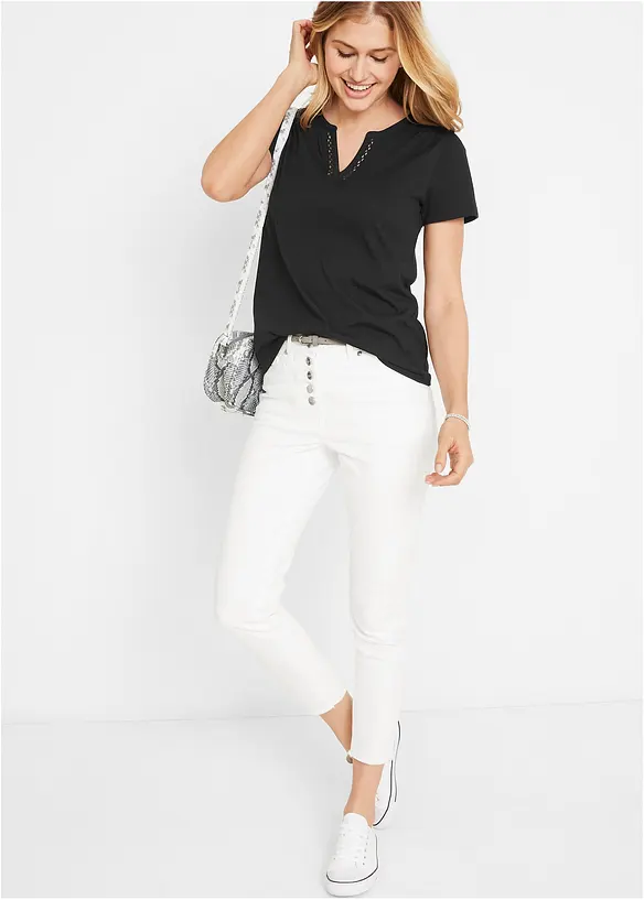 T-shirt &agrave; d&eacute;collet&eacute; d&eacute;coratif, bonprix