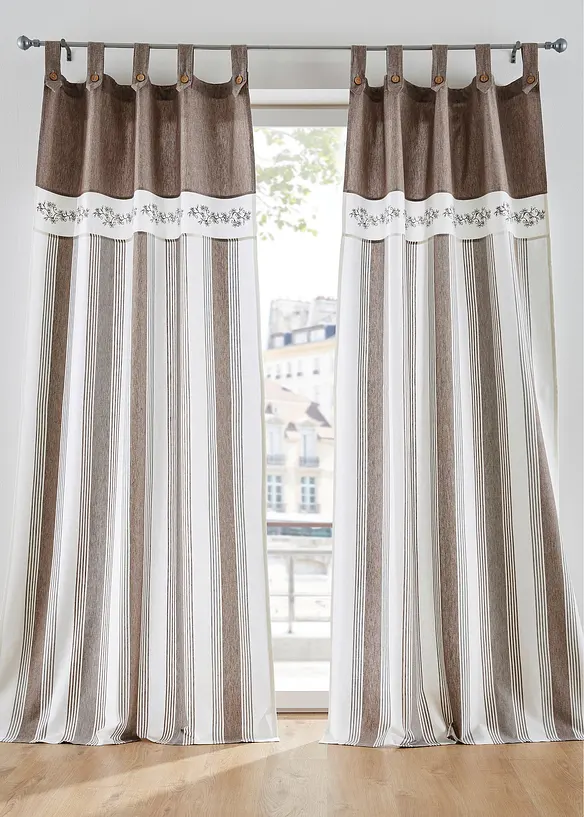 Rideau en coton rayé (1 pce), bonprix