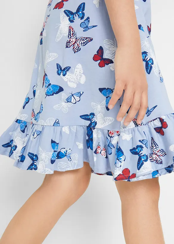 Robe volantée en jersey 100% coton, bonprix