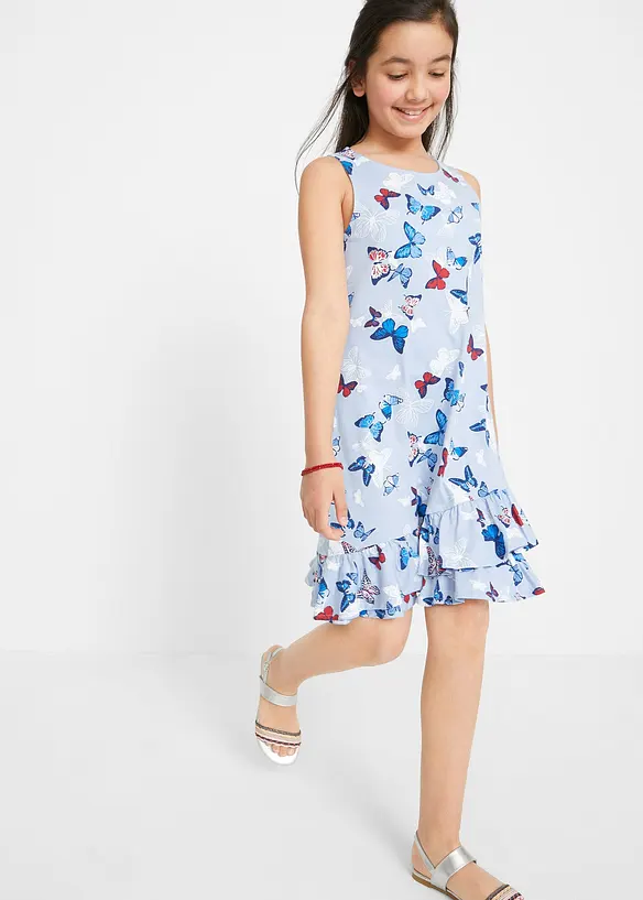 Robe volantée en jersey 100% coton, bonprix