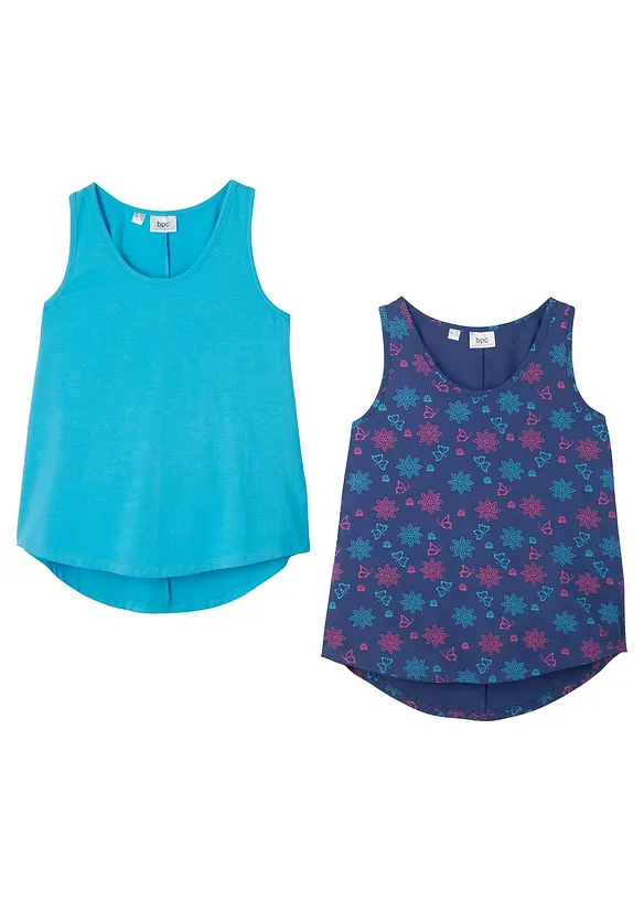 Lot de 2 tops en coton extensible, bonprix