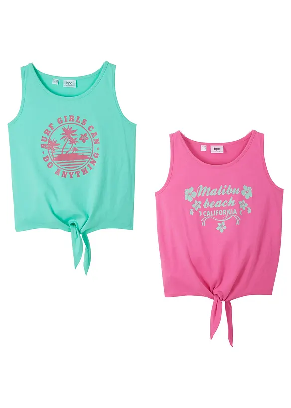 Lot de 2 tops 100% coton, bonprix