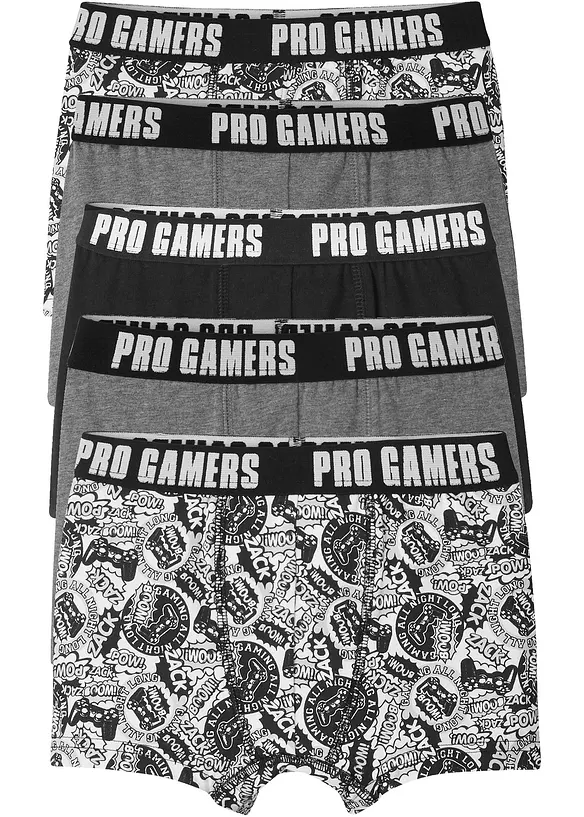 Lot de 5 boxers avec coton doux, bonprix