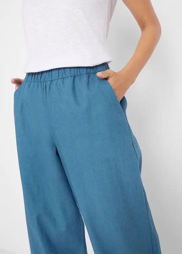 Pantalon 3/4 aérien en lin mélangé, bonprix