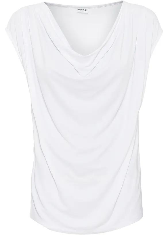 T-shirt col bénitier en viscose extensible, bonprix