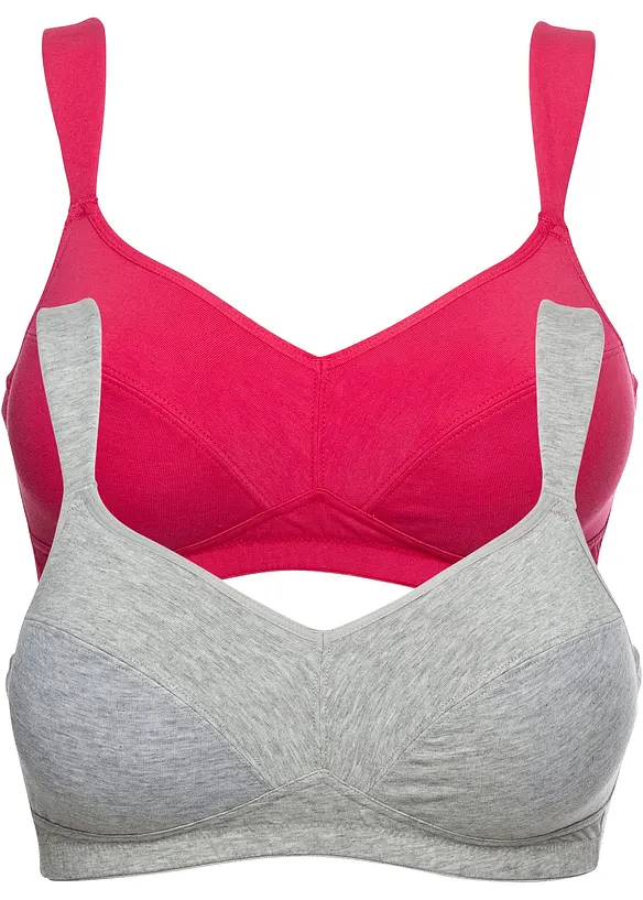 Lot de 2 soutiens-gorge coton sans armatures, bonprix