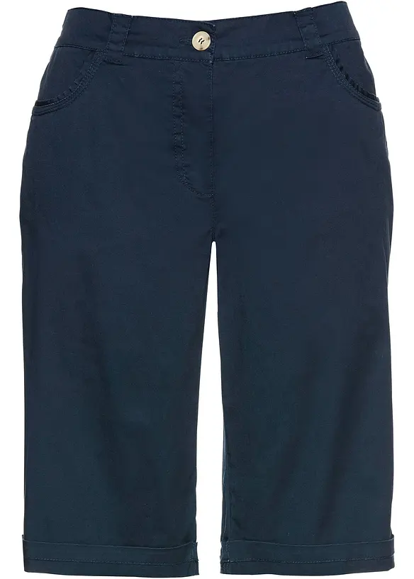 Bermuda paper touch en coton &agrave; taille confortable, bonprix