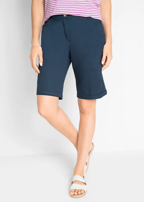 Bermuda paper touch en coton &agrave; taille confortable, bonprix