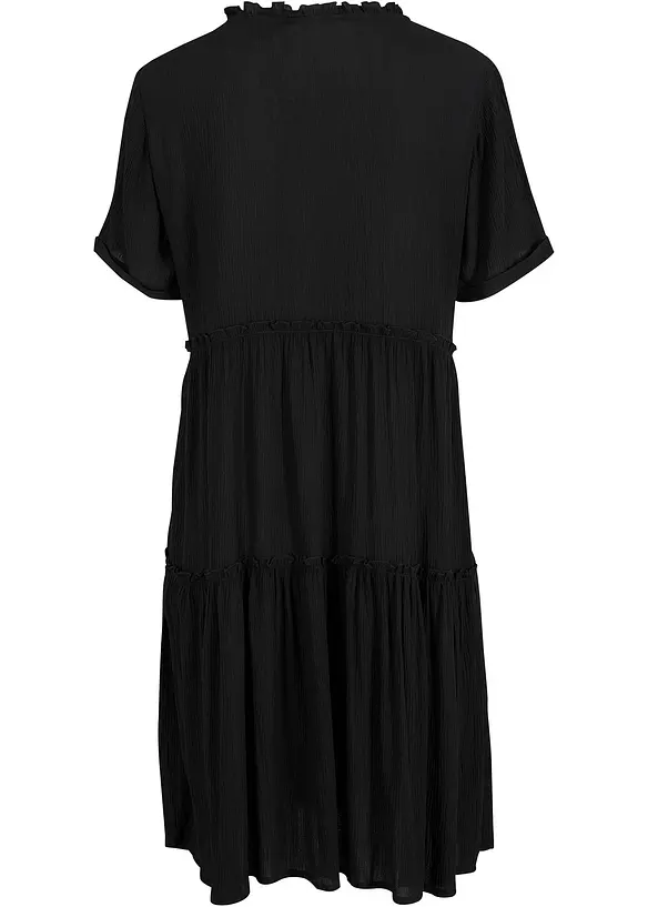 Robe en crépon de viscose, longueur genou, détail encolure, bonprix