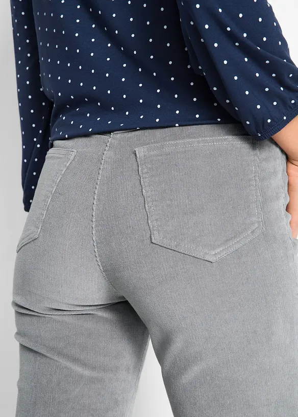 Pantalon droit en velours côtelé extensible, bonprix