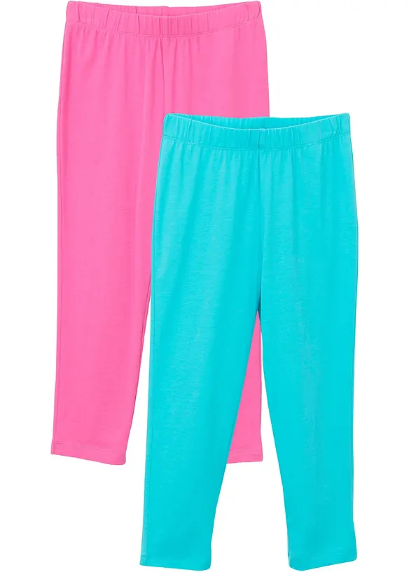 Lot de 2 leggings corsaire en coton extensible, bonprix