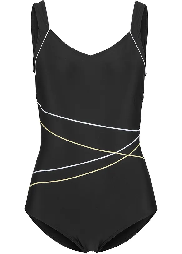 Maillot 1 pi&egrave;ce &agrave; passepoils contrastants, bonprix