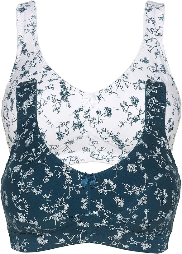 Lot de 2 soutiens-gorge coton sans armatures, bonprix