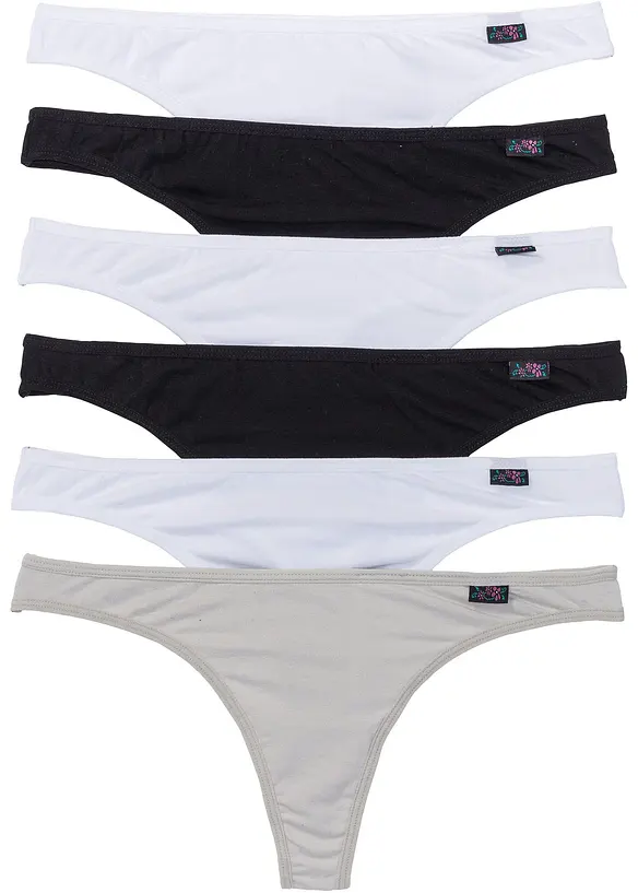 Lot de 6 strings coton, bonprix