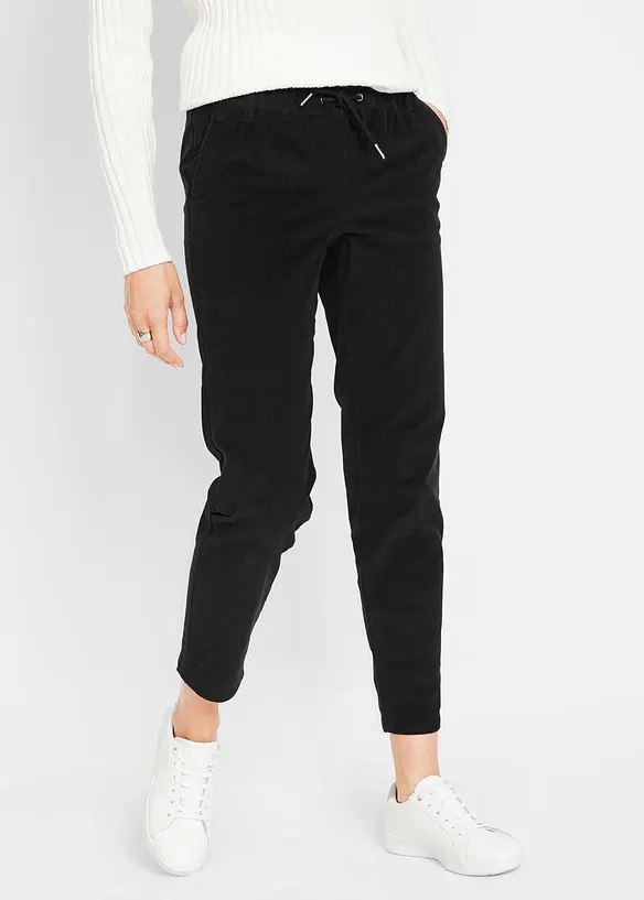Pantalon en velours c&ocirc;tel&eacute;, taille &eacute;lastiqu&eacute;e, bonprix