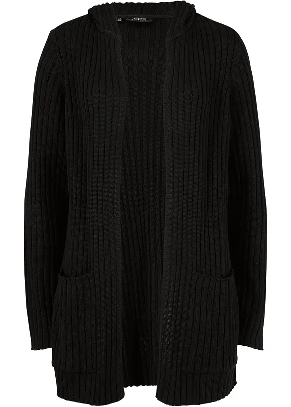 Gilet en maille à capuche, bonprix