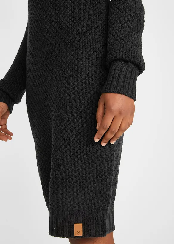 Robe en maille &agrave; col ch&acirc;le, bonprix