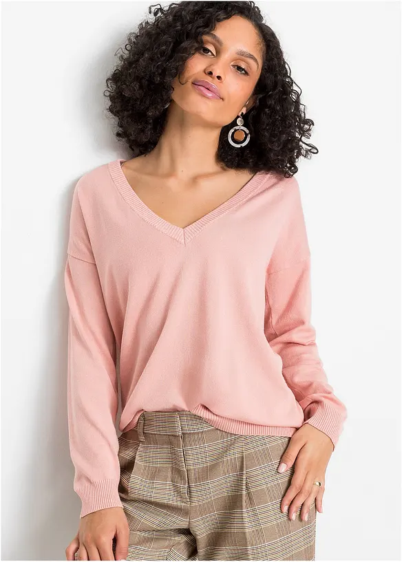 Pull oversize en viscose m&eacute;lang&eacute;e, bonprix