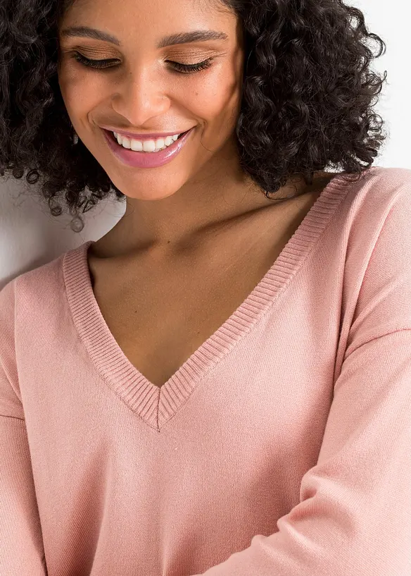 Pull oversize en viscose m&eacute;lang&eacute;e, bonprix