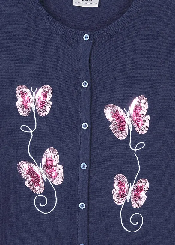 Gilet fille en fine maille &agrave; sequins, bonprix