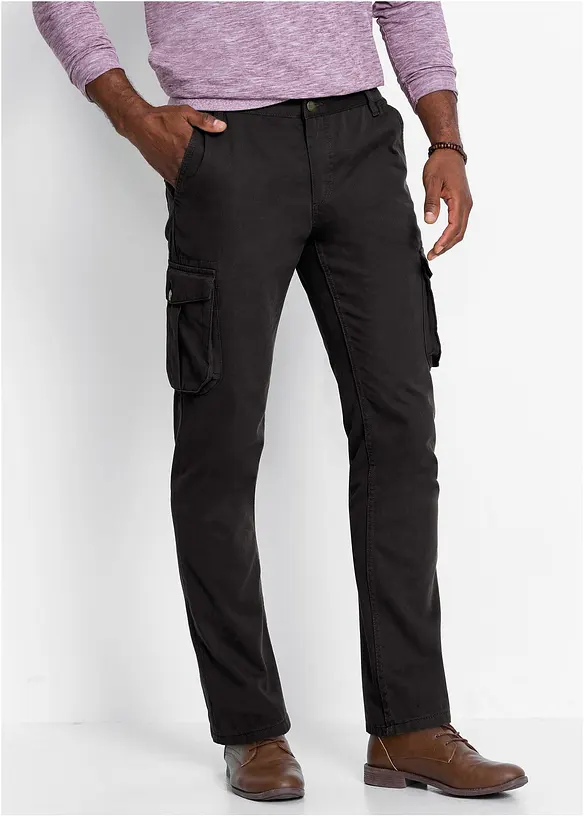 Pantalon cargo regular coupe confort, 100% coton, droit, bonprix