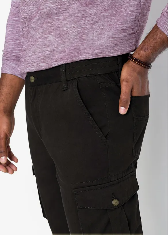 Pantalon cargo regular coupe confort, 100% coton, droit, bonprix