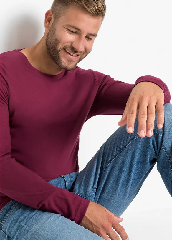 Lot de 3 T-shirts manches longues, bonprix