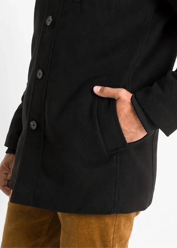 Veste d’hiver aspect laine avec empiècement coupe-vent, bonprix
