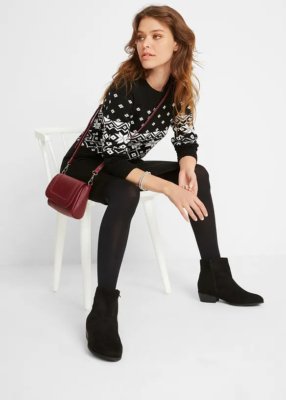 Robe en maille à motif norvégien, bonprix