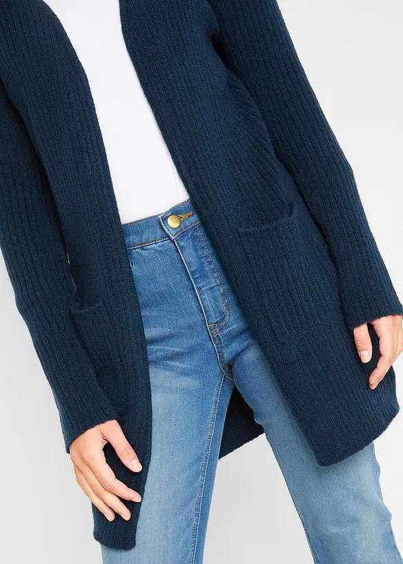 Gilet long en maille à larges côtes, bonprix