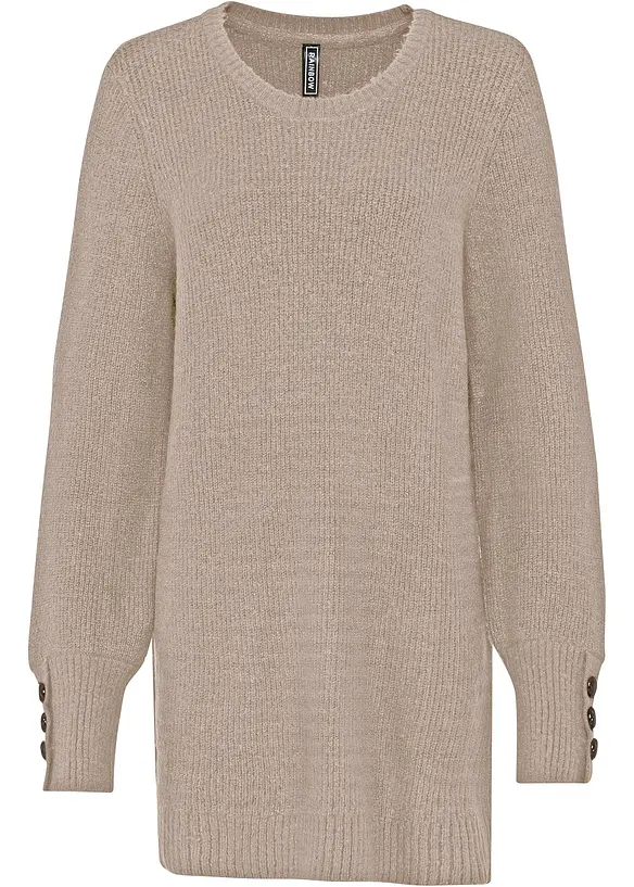 Pull long &agrave; boutons, bonprix