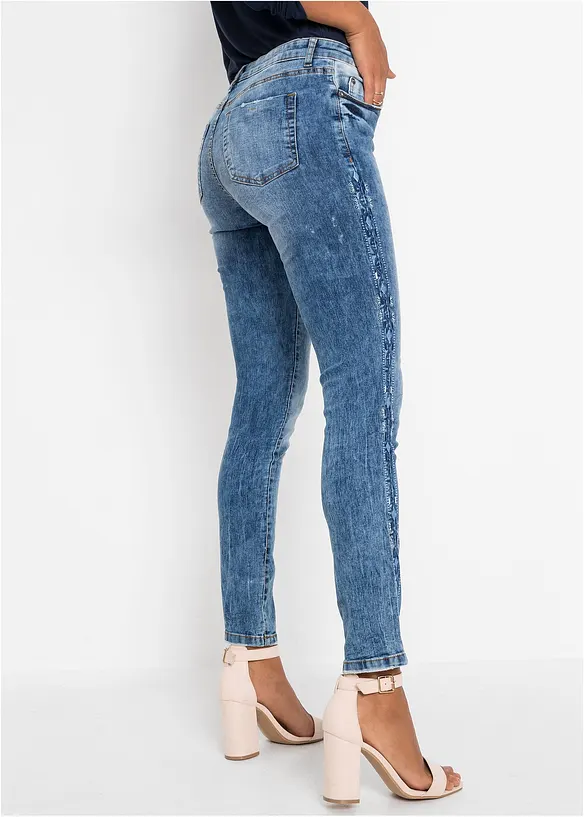 Jean skinny taille mi-haute, extensible, bonprix