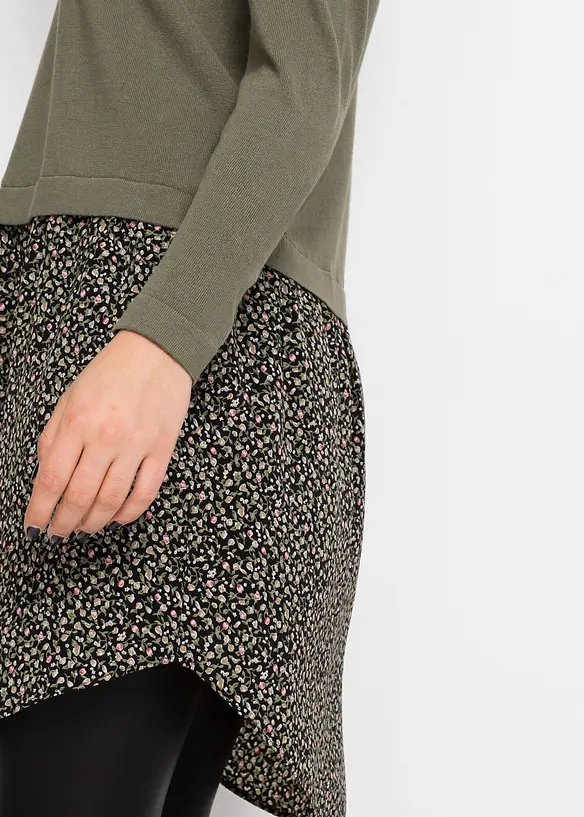 Robe pull en fine maille avec jupe montée, bonprix