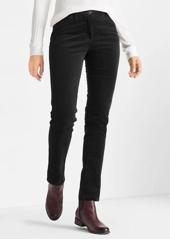 Pantalon slim en velours côtelé extensible, bonprix