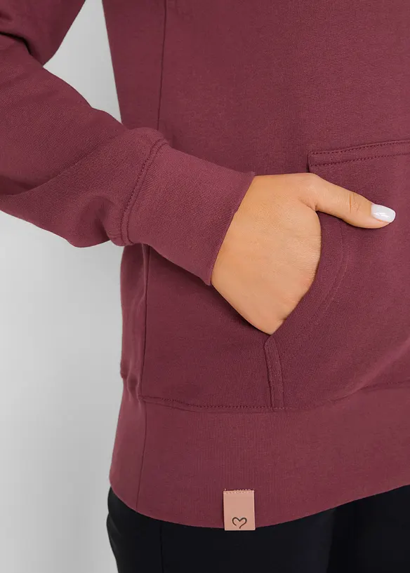 Sweat zippé à capuche, 100% coton, bonprix