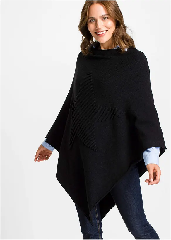 Poncho &agrave; motif &eacute;toile, bpc bonprix collection