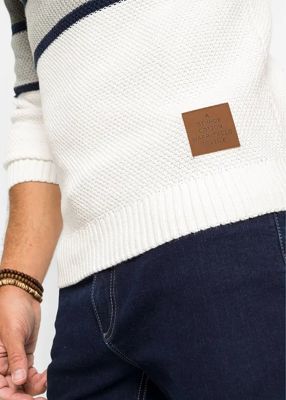 Pull en grosse maille à col tube 100% coton, bonprix