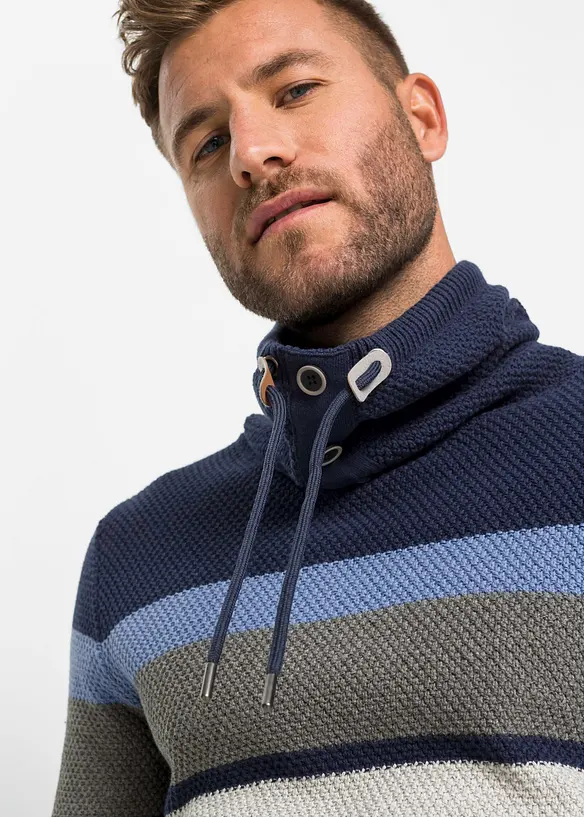 Pull en grosse maille à col tube 100% coton, bonprix