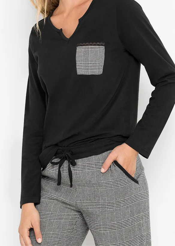 Pyjama avec pantalon en flanelle, bonprix