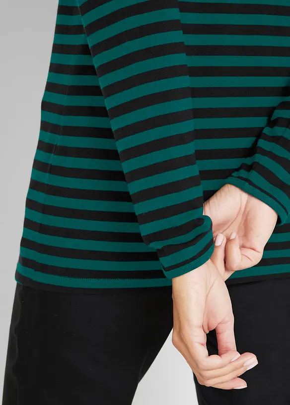 T-shirt manches longues en coton extensible, bonprix