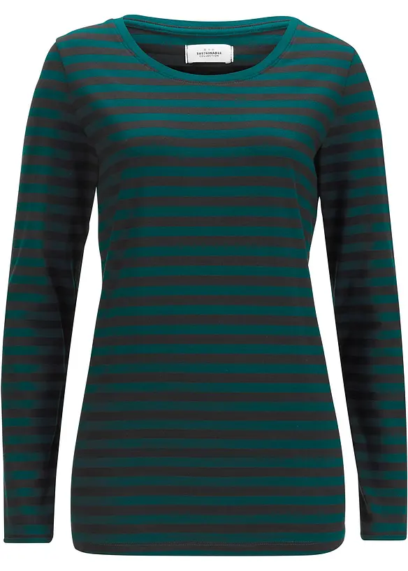 T-shirt manches longues en coton extensible, bonprix