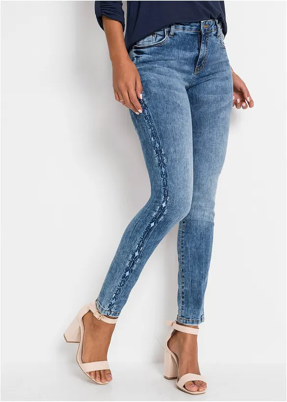Jean skinny taille mi-haute, extensible, bonprix