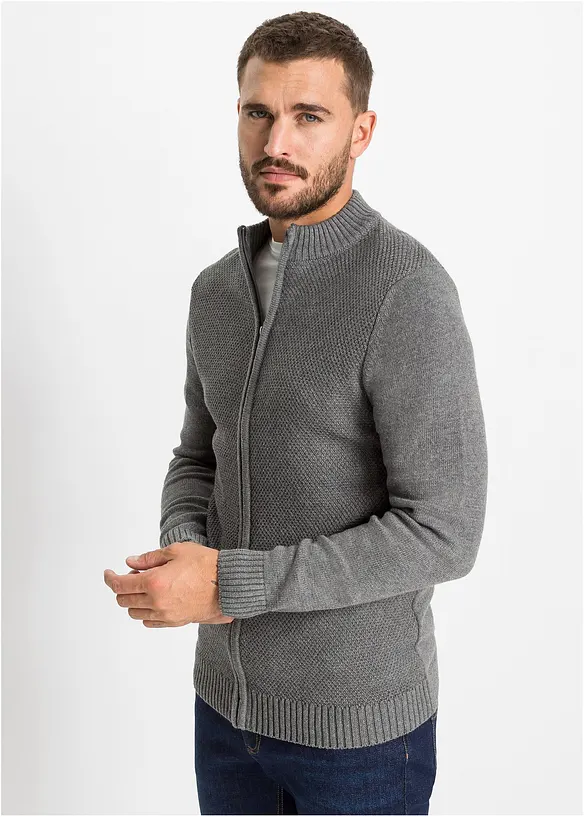 Gilet en fine maille 100% coton, bonprix