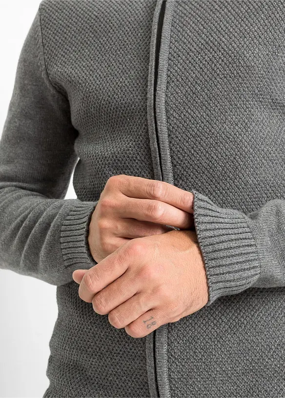 Gilet en fine maille 100% coton, bonprix