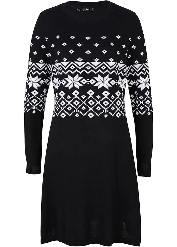 Robe en maille à motif norvégien, bonprix