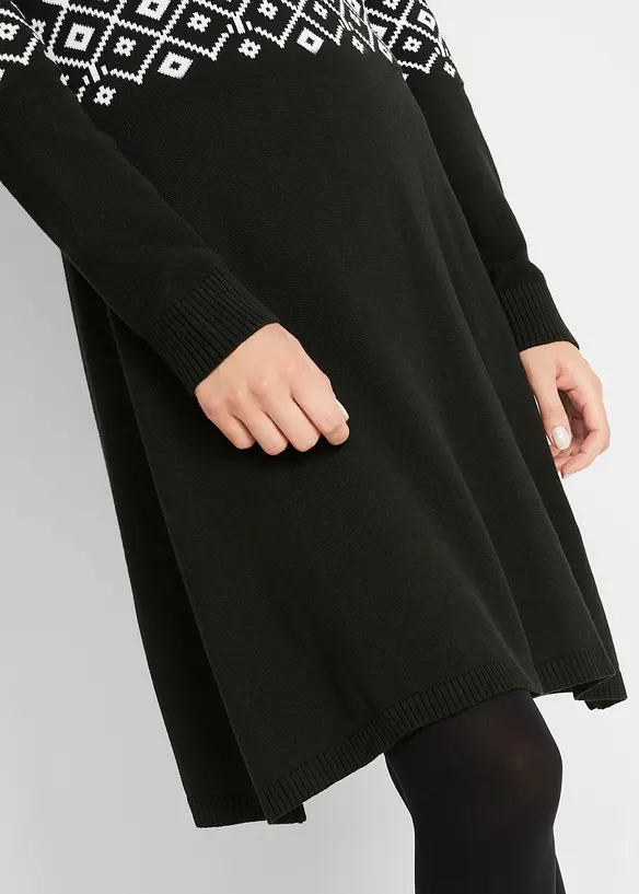 Robe en maille à motif norvégien, bonprix